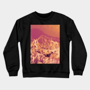 Photo of ocean waves on the beach in hot orange gradient gift ocean lover gift surf and waves decor Crewneck Sweatshirt